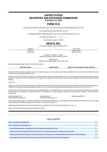 Thumbnail Reed's, Inc. 10-Q Quarterly Report FY2024 