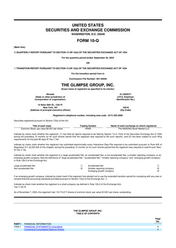 Miniature The Glimpse Group 10-Q Rapport trimestriel 2025 