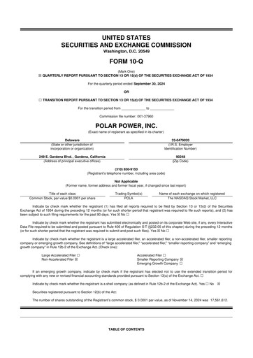 Thumbnail Polar Power
 10-Q Quarterly Report FY2024 