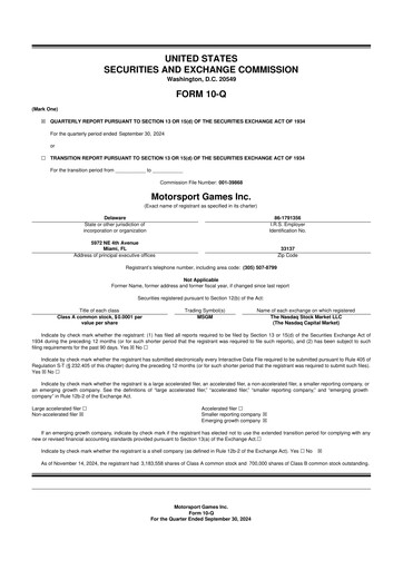 Thumbnail Motorsport Gaming 10-Q Quarterly Report FY2024 