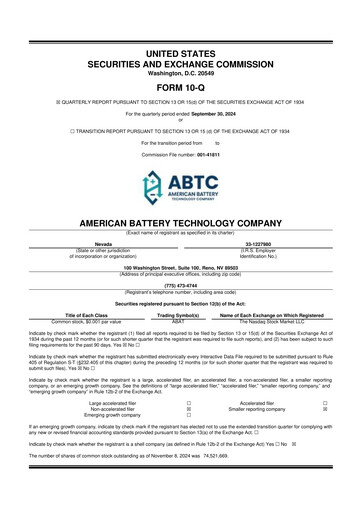 Vorschaubild American Battery Technology Company 10-Q Quartalsbericht 2025 