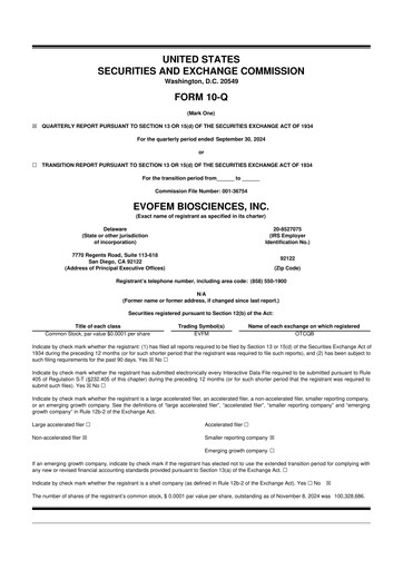 Thumbnail Evofem Biosciences
 10-Q Quarterly Report FY2024 