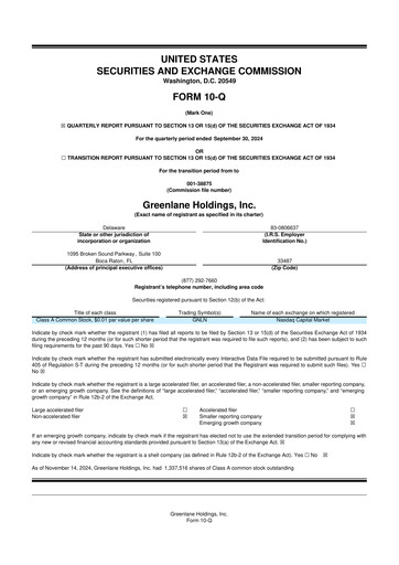 Thumbnail Greenlane Holdings, Inc. 10-Q Quarterly Report FY2024 