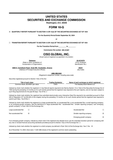 Thumbnail CISO Global 10-Q Quarterly Report FY2024 