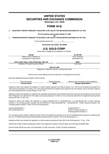 Thumbnail U.S. Gold Corp 10-Q Quarterly Report FY2025 