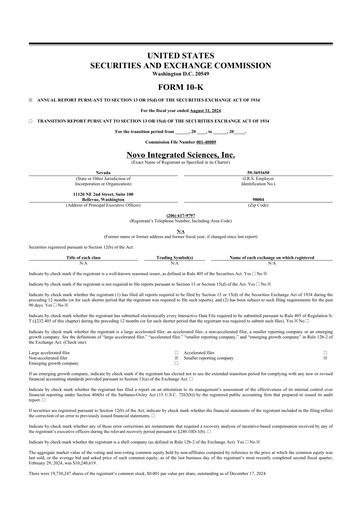 Thumbnail Novo Integrated Sciences 10-K Annual Report 2024