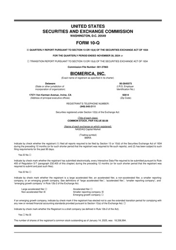 Vorschaubild Biomerica 10-Q Quartalsbericht 2025 