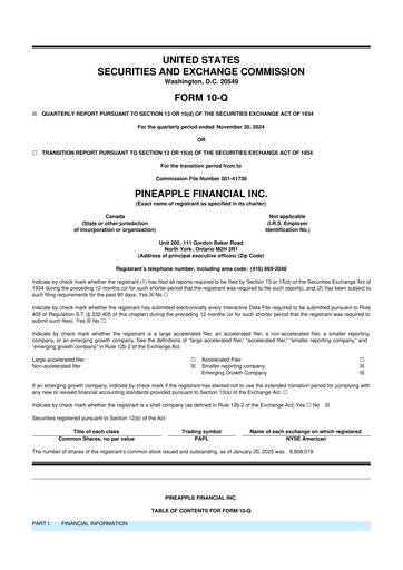 Thumbnail Pineapple Financial 10-Q Quarterly Report FY2025 