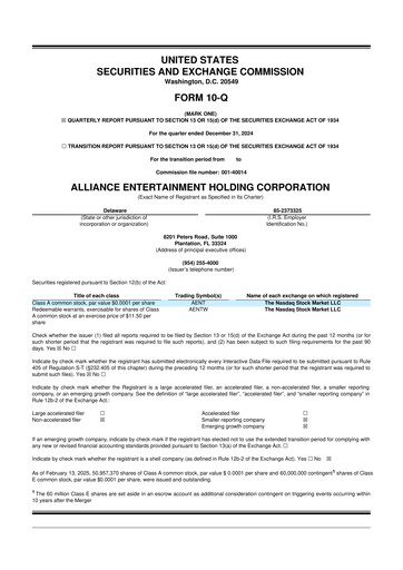 Thumbnail Alliance Entertainment 10-Q Quarterly Report FY2025 