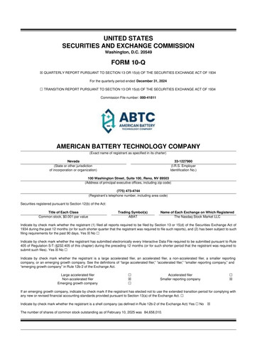 Vorschaubild American Battery Technology Company 10-Q Quartalsbericht 2025 