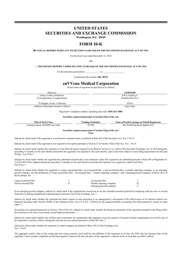Miniature enVVeno Medical Corporation 10-K Rapport annuel 2024