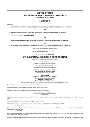 Thumbnail Atlas Critical Minerals 20-F Annual Report 2024