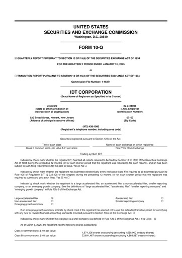 Thumbnail IDT Corporation
 10-Q Quarterly Report FY2025 