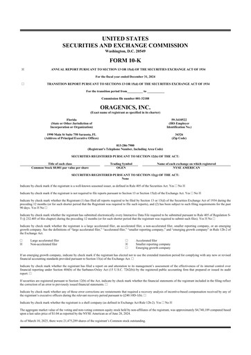 Thumbnail Oragenics 10-K Annual Report 2024