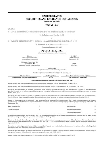 Thumbnail Pulmatrix 10-K Annual Report 2024