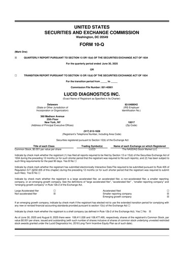 Miniature Lucid Diagnostics 10-Q Rapport trimestriel 2025 