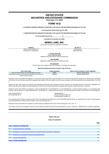 Vorschaubild Mobix Labs 10-Q Quartalsbericht 2025 