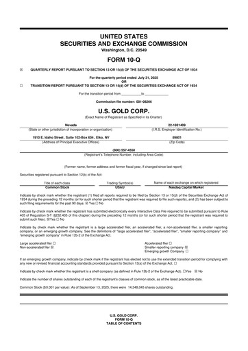 Thumbnail U.S. Gold Corp 10-Q Quarterly Report FY2026 