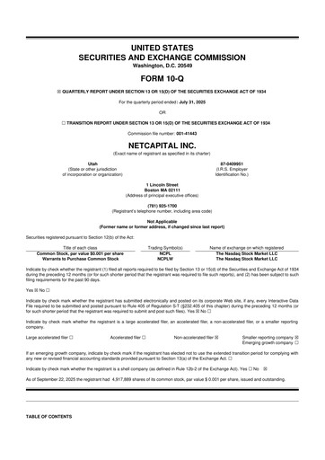 Thumbnail Netcapital 10-Q Quarterly Report FY2026 