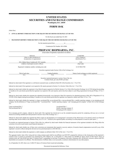 Vorschaubild Propanc Biopharma 10-K Jahresbericht 2025