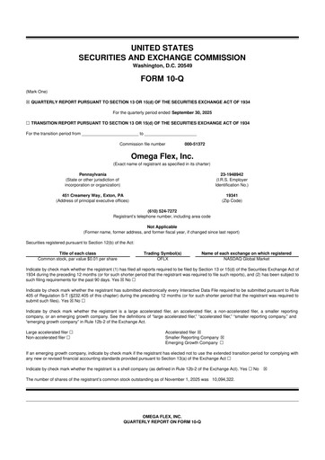 Thumbnail Omega Flex 10-Q Quarterly Report FY2025 