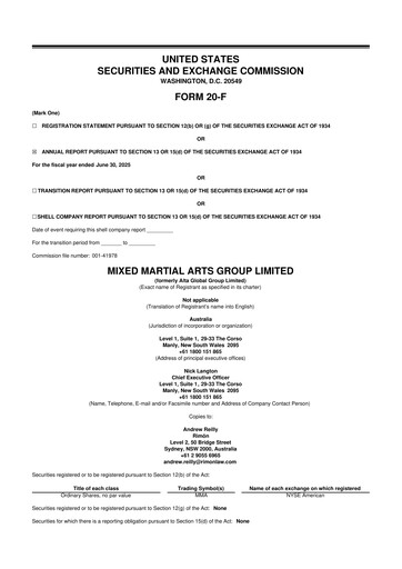 Vorschaubild Mixed Martial Arts Group Limited (MMA) 20-F Jahresbericht 2025