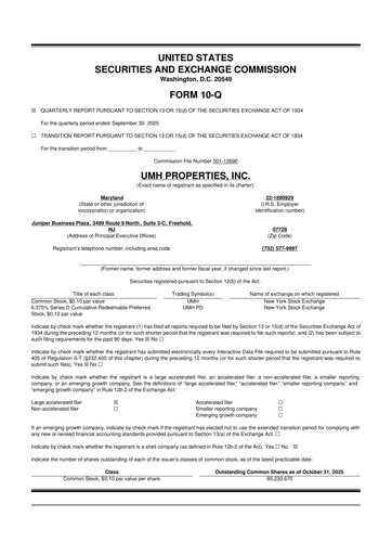 Thumbnail UMH Properties 10-Q Quarterly Report FY2025 