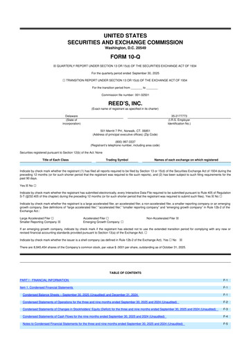 Thumbnail Reed's, Inc. 10-Q Quarterly Report FY2025 