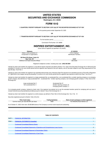 Thumbnail Inspired Entertainment 10-Q Quarterly Report FY2025 