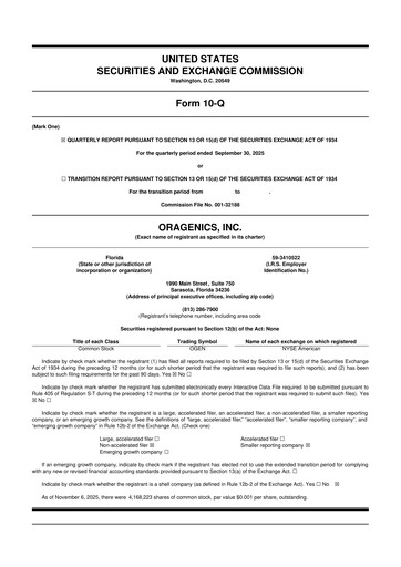 Thumbnail Oragenics 10-Q Quarterly Report FY2025 