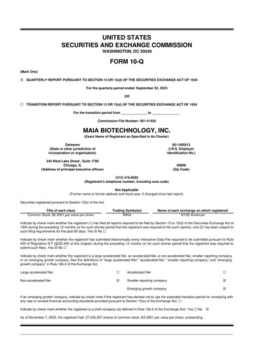 Thumbnail MAIA Biotechnology 10-Q Quarterly Report FY2025 