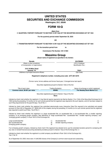 Thumbnail Massimo Motor 10-Q Quarterly Report FY 