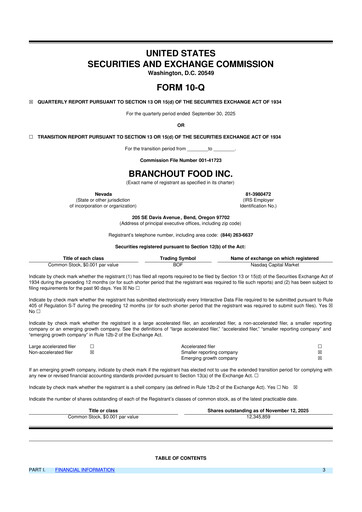 Thumbnail BranchOut Food 10-Q Quarterly Report FY 