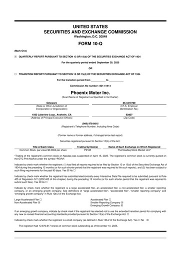 Vorschaubild Phoenix Motor 10-Q Quartalsbericht 2025 