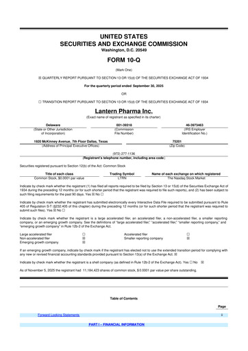 Thumbnail Lantern Pharma 10-Q Quarterly Report FY2025 