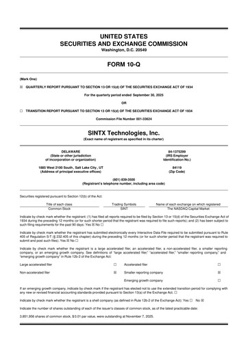 Thumbnail SINTX Technologies
 10-Q Quarterly Report FY2025 