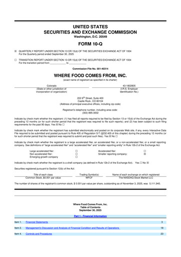 Vorschaubild Where Food Comes From 10-Q Quartalsbericht 2025 