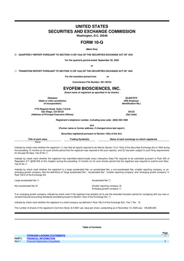 Thumbnail Evofem Biosciences
 10-Q Quarterly Report FY2025 