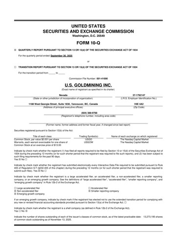 Thumbnail U.S. GoldMining 10-Q Quarterly Report FY2025 