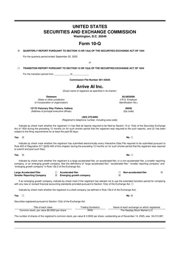 Thumbnail Arrive AI 10-Q Quarterly Report FY2025 