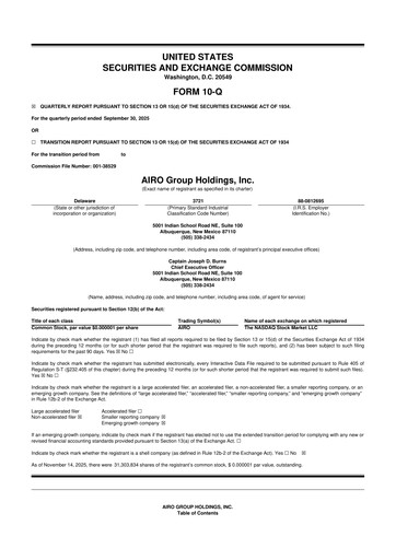 Thumbnail AIRO Group Holdings 10-Q Quarterly Report FY2025 