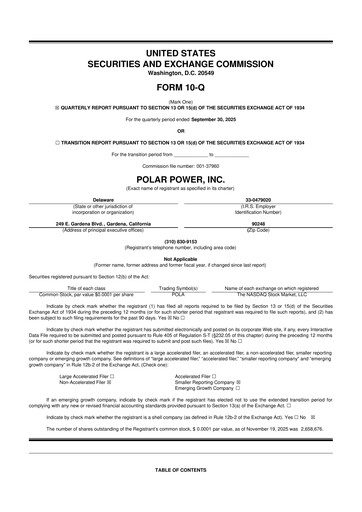 Thumbnail Polar Power
 10-Q Quarterly Report FY2025 