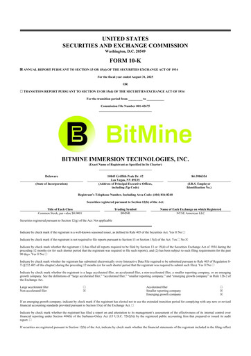 Thumbnail Bitmine Immersion Technologies 10-K Annual Report 2025