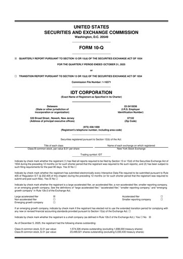 Thumbnail IDT Corporation
 10-Q Quarterly Report FY2026 