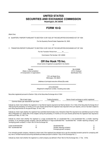 Thumbnail Off the Hook YS Inc 10-Q Quarterly Report FY2025 