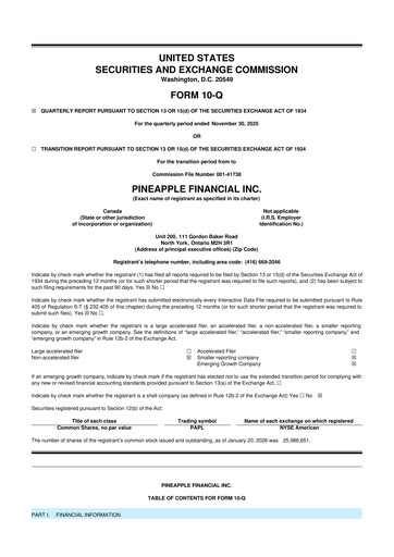 Thumbnail Pineapple Financial 10-Q Quarterly Report FY2026 