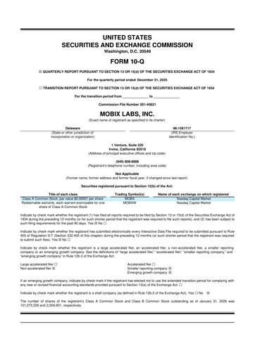 Vorschaubild Mobix Labs 10-Q Quartalsbericht 2026 