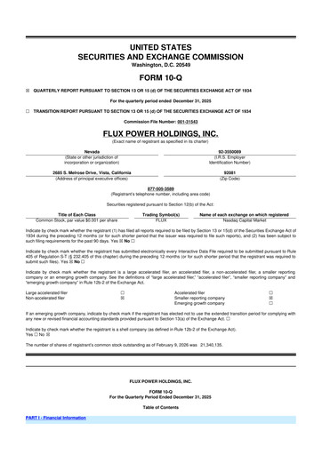 Thumbnail Flux Power 10-Q Quarterly Report FY2026 