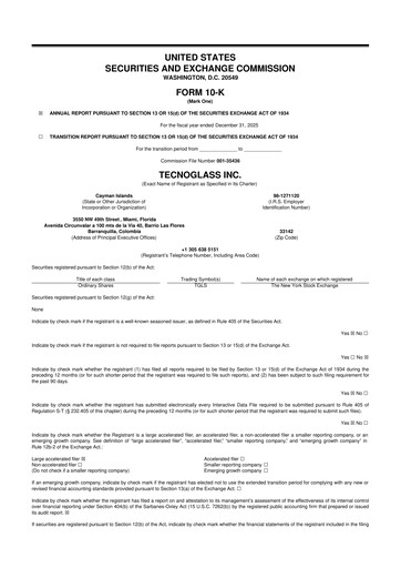 Vorschaubild Tecnoglass 10-K Jahresbericht 2025