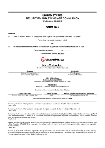 Thumbnail MicroVision 10-K Annual Report 2025
